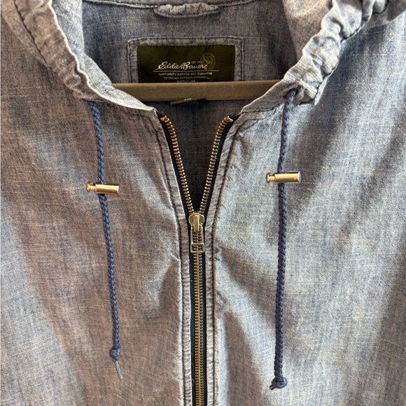 Eddie Bauer Denim Hooded Zip Up Jacket XXL - Picture 4 of 7